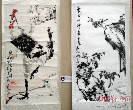 现场展出的国画大师吴东魁国画作品 中国经济网记者李冬阳摄 现场展出的国画大师吴东魁国画作品 中国经济网记者李冬阳摄