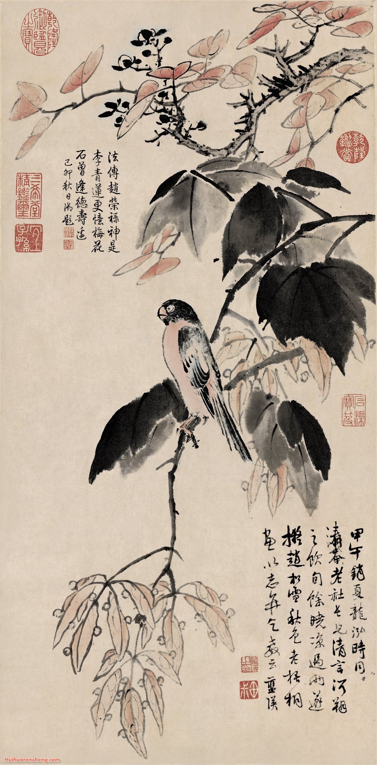 明代蓝瑛《秋色梧桐图》赏析